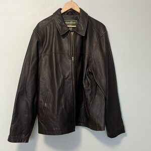 Eddie Bauer Brown Leather Heavy Jacket